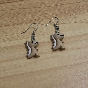 Adorable Tan Dinosaur Earrings